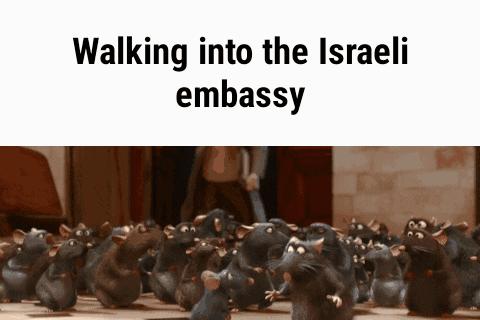 Walking into the Israeli embassy