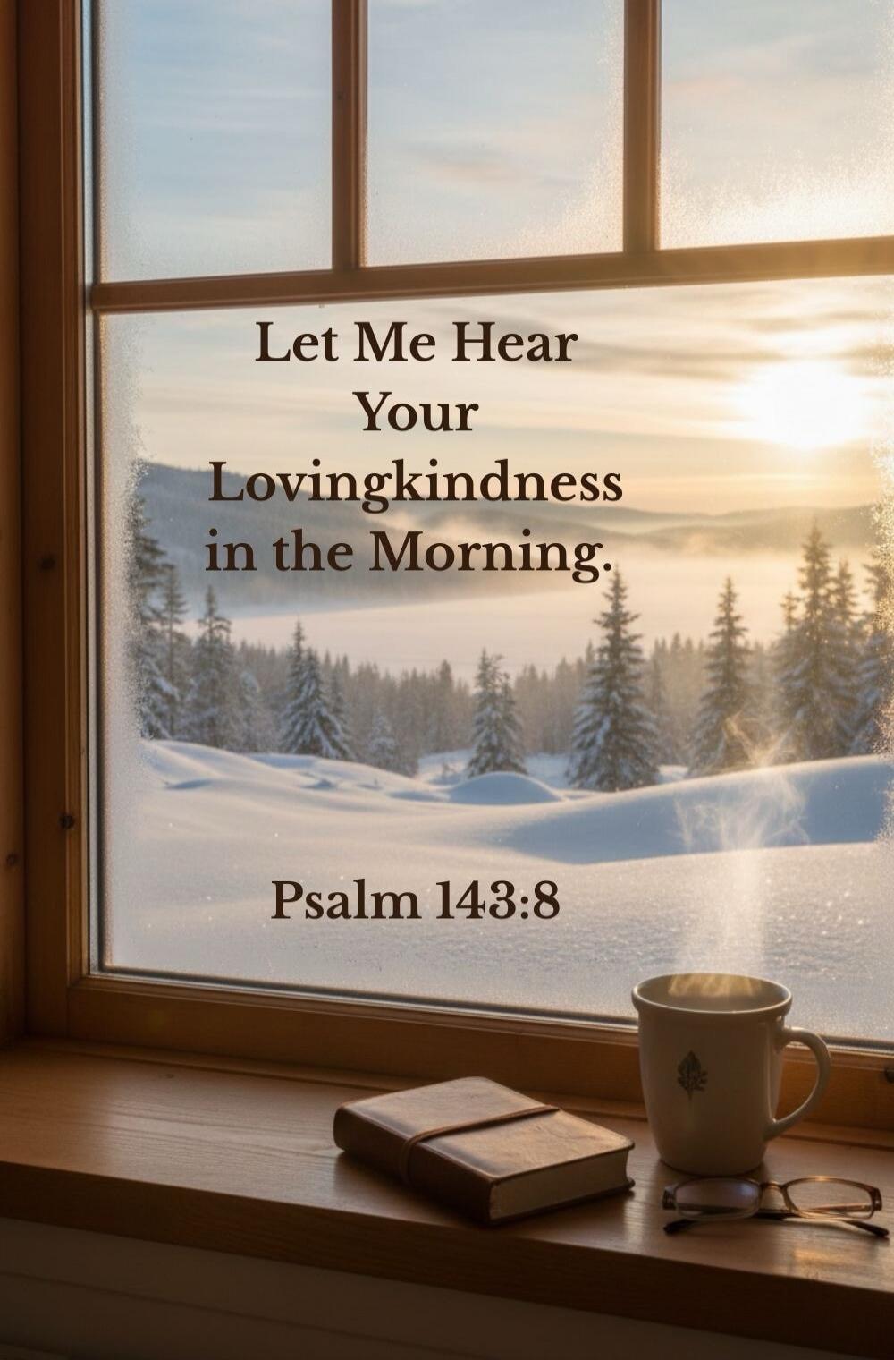 Let Me Hear Your Lovingkindness in the Morning. Psalm 143:8