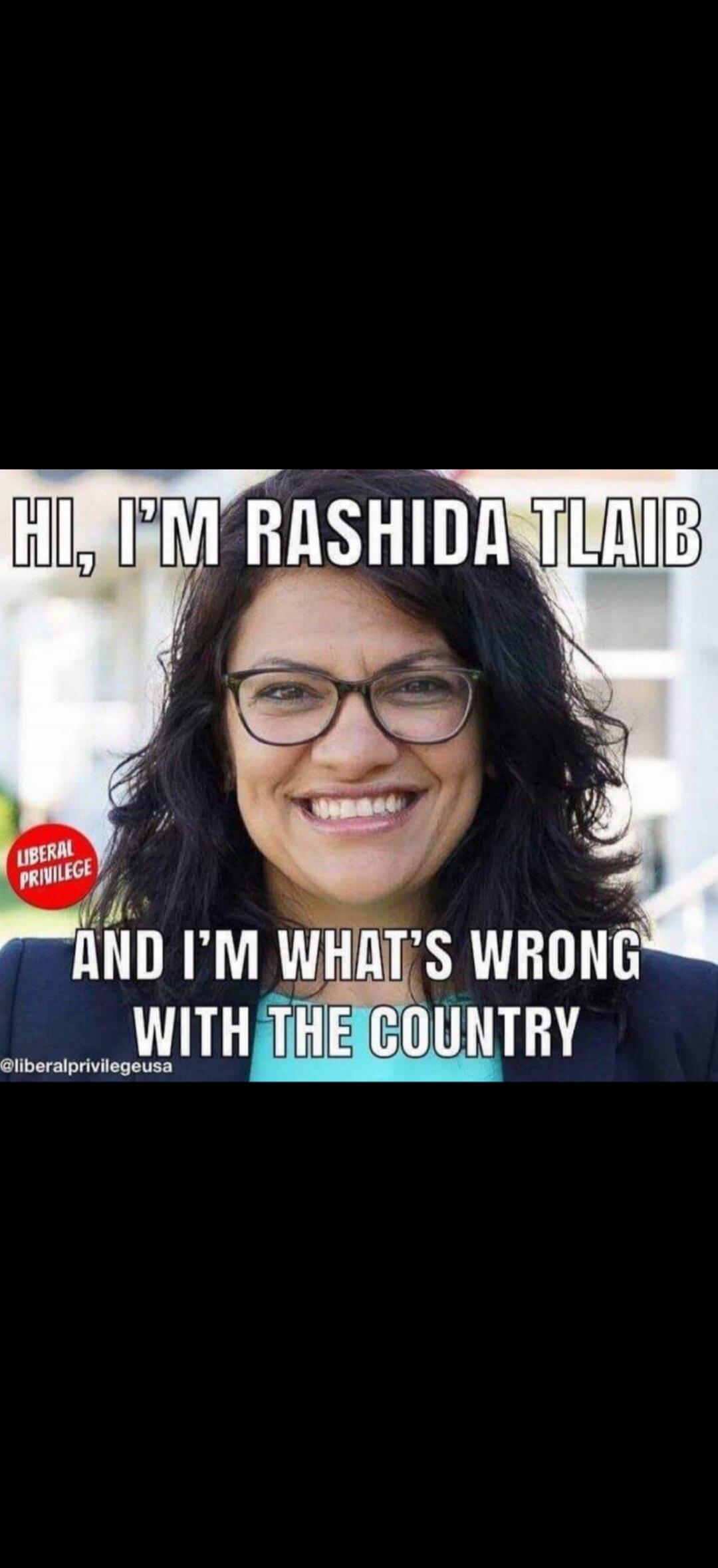 HI, I'M RASHIDA TLAIB AND I'M WHAT'S WRONG WITH THE COUNTRY LIBERAL PRIVILEGE @liberalprivilegeusa