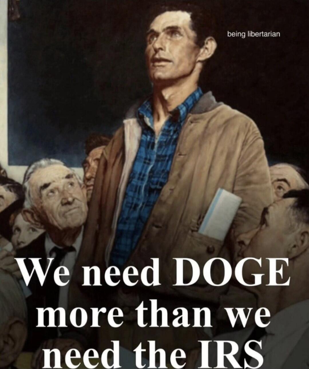 We need DOGE more than we need the IRS
being libertarian