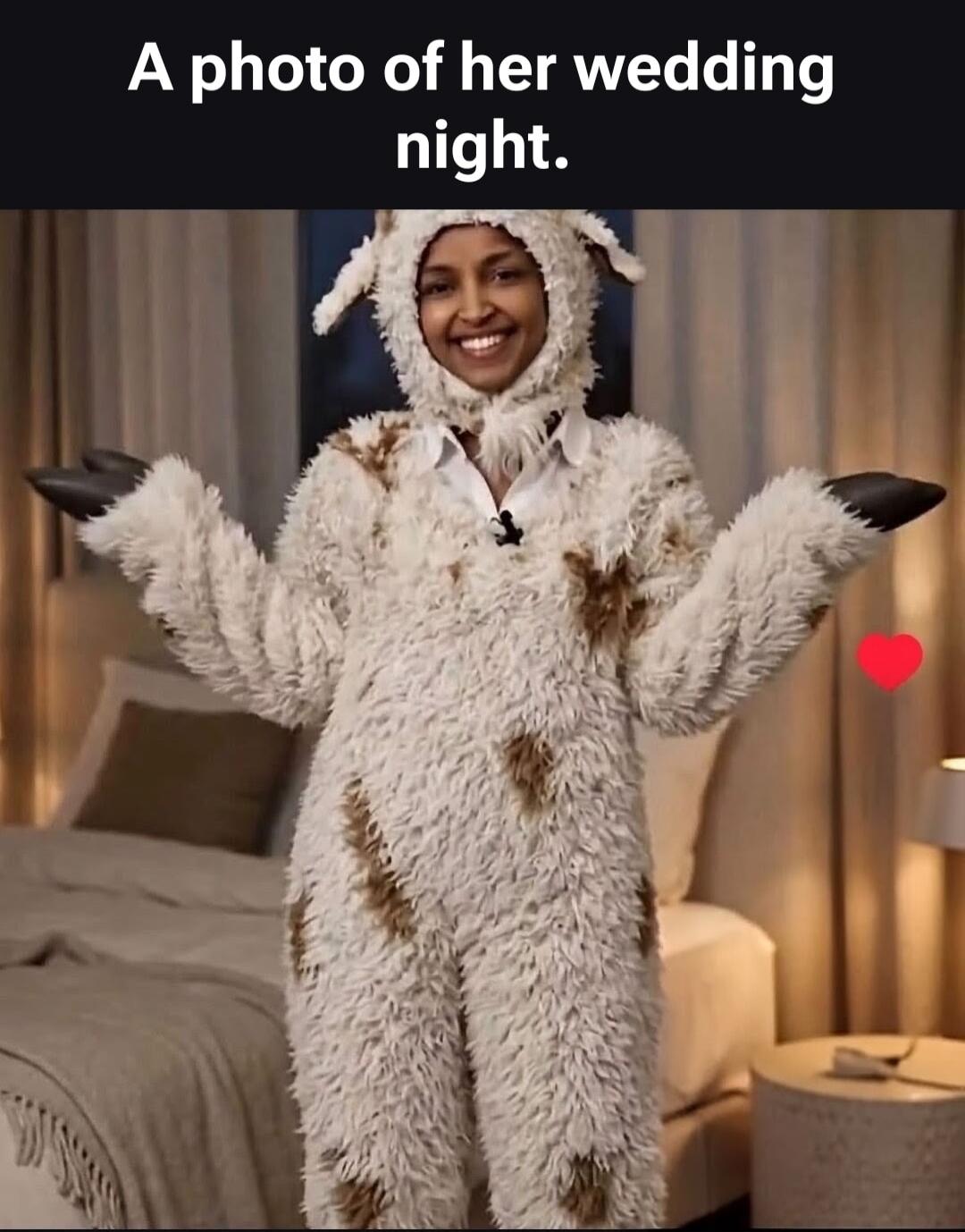 A photo of her wedding night.