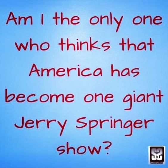 Am the only one who thinks that America has become one giant Jerry SPrinaer show B