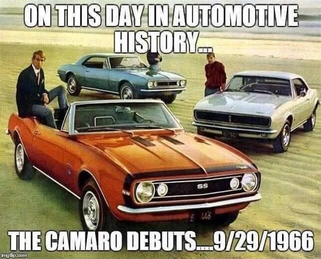 ON THIS DAY IN AUTOMOTIVE HISTORY... THE CAMARO DEBUTS... 9/29/1966