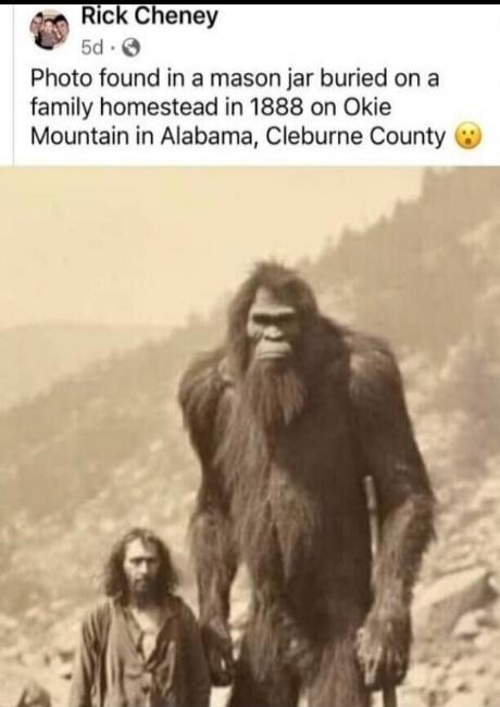 Rick Cheney 5d · Photo found in a mason jar buried on a family homestead in 1888 on Okie Mountain in Alabama, Cleburne County 😯