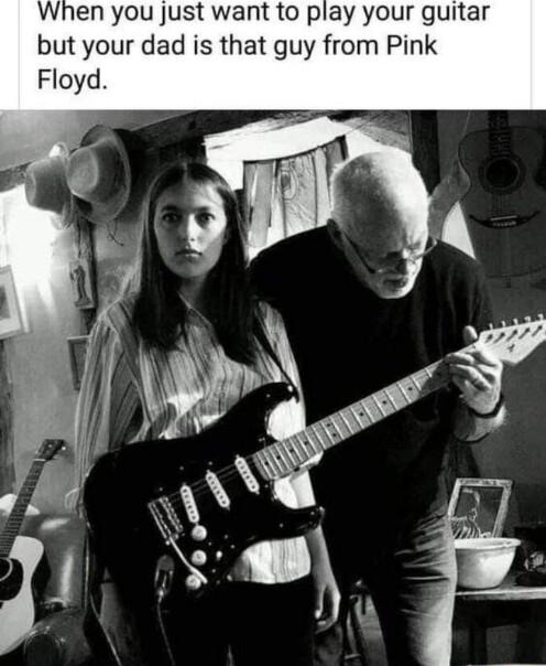 When you just want to play your guitar but your dad is that guy from Pink Floyd