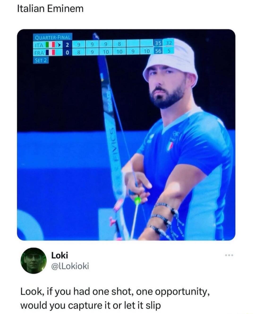 Italian Eminem Loki lLokioki Look if you had one shot one opportunity would you capture it or let it slip