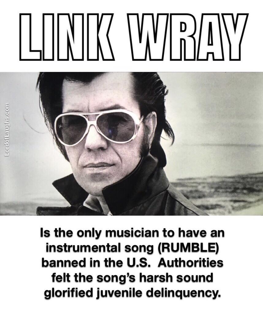 INIQWRNY Is the only musician to have an instrumental song RUMBLE banned in the US Authorities felt the songs harsh sound glorified juvenile delinquency