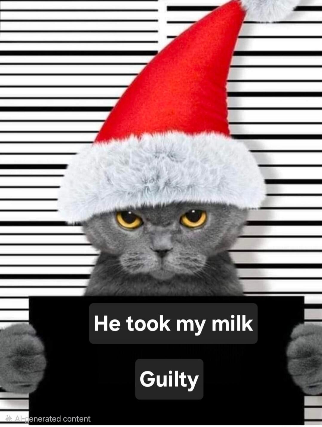 He took my milk
Guilty