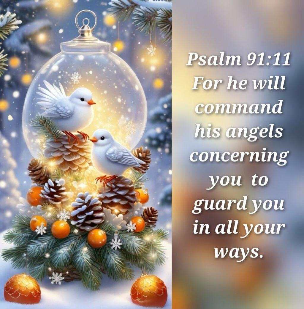 Psalm 91:11 For he will command his angels concerning you to guard you in all your ways.