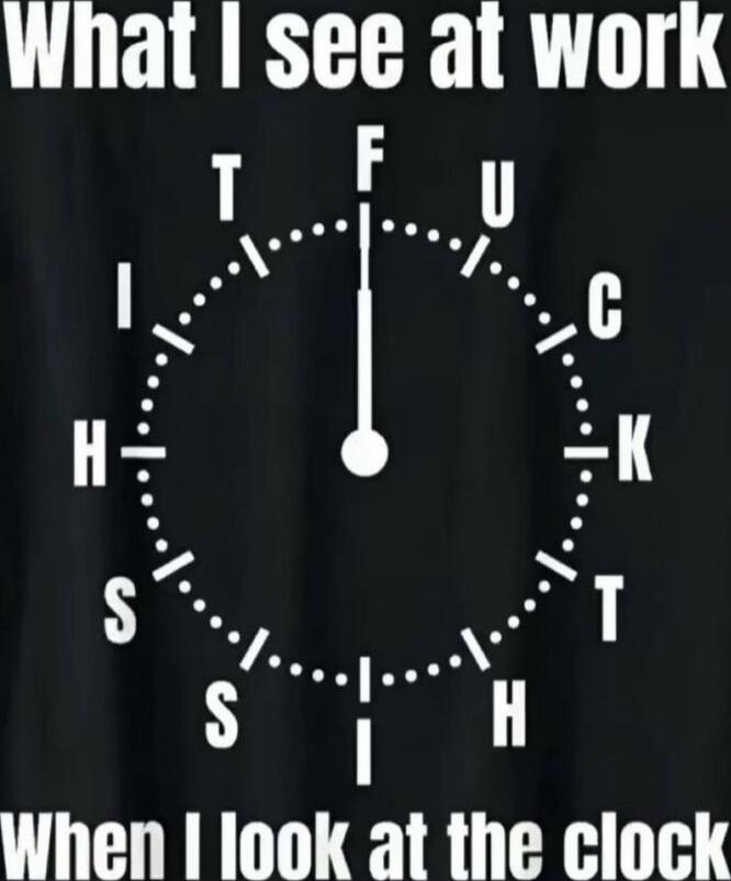 What I see at work
When I look at the clock