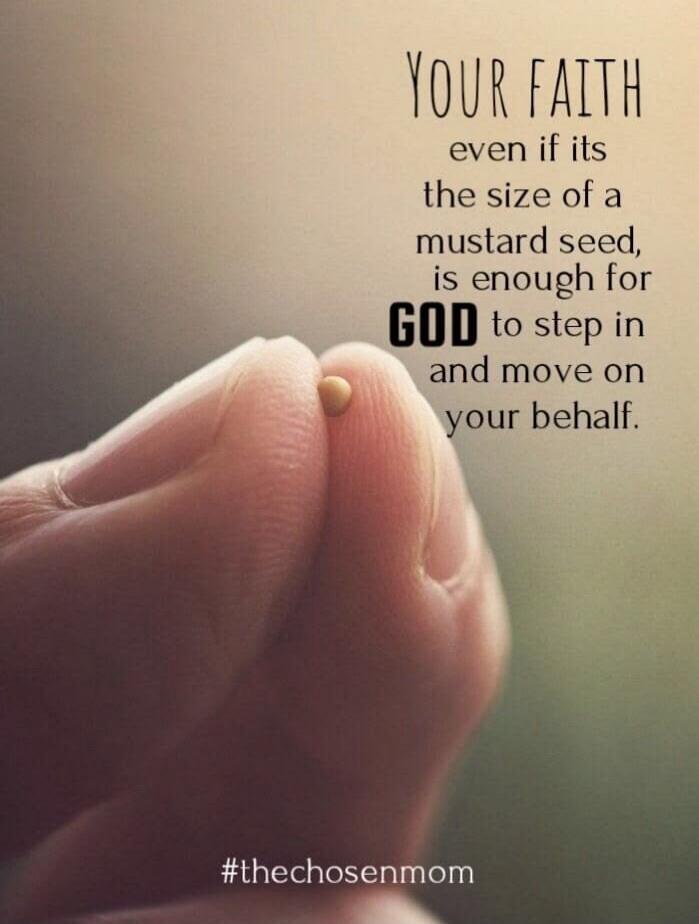 YOUR FAITH even if its the size of a mustard seed, is enough for GOD to step in and move on your behalf. #thechosenmom
