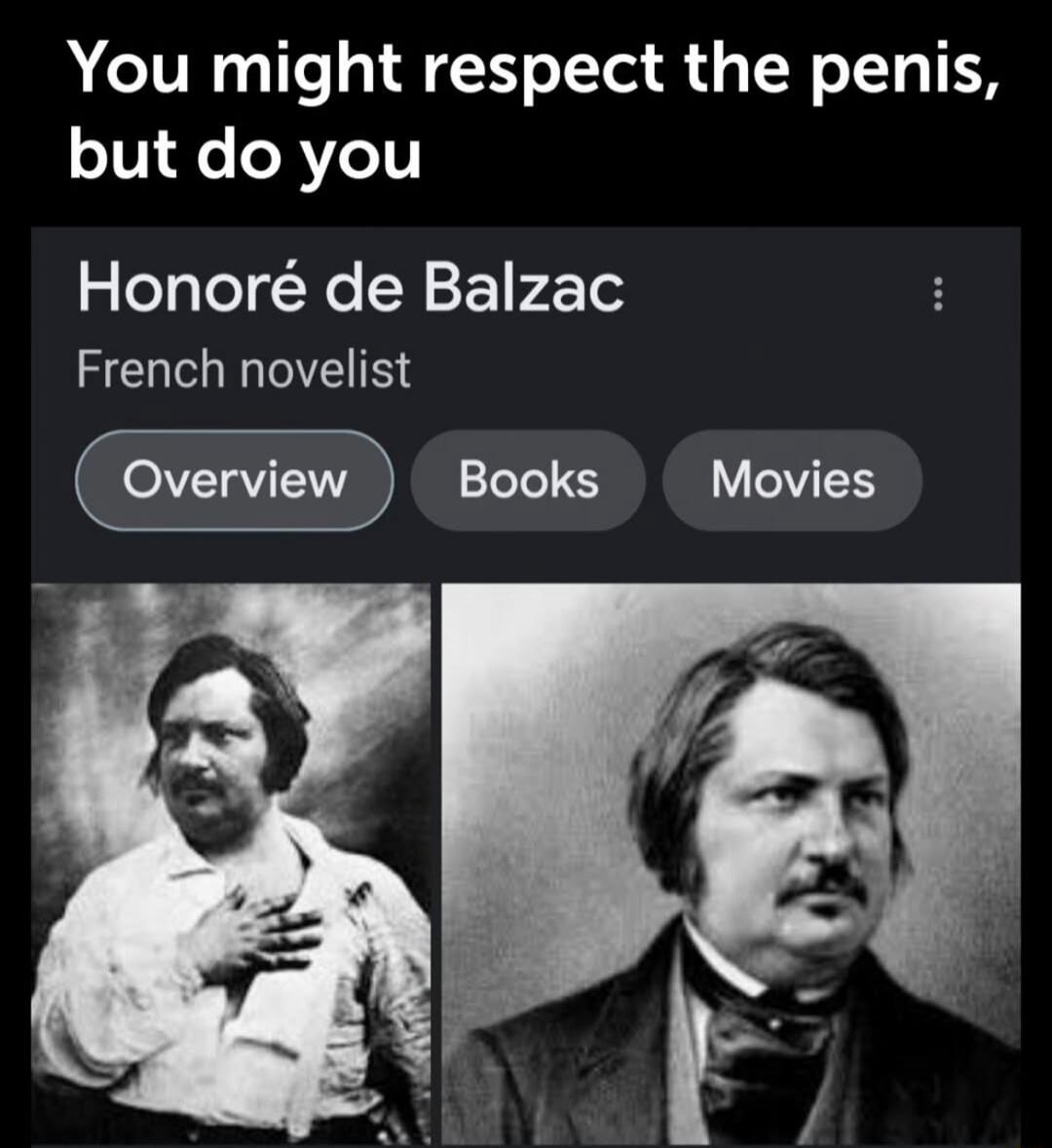 You might respect the penis, but do you Honoré de Balzac French novelist Overview Books Movies