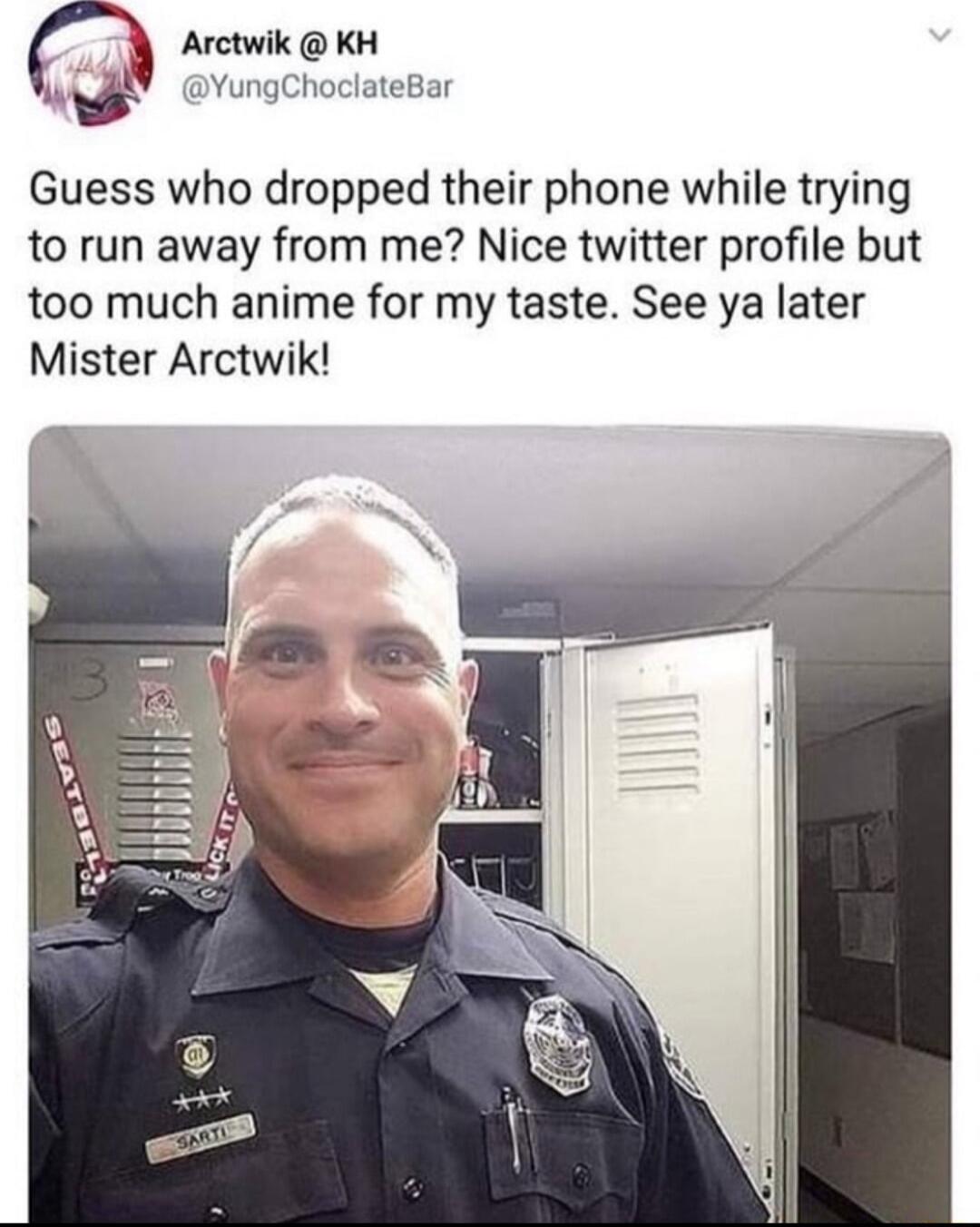 s Arctwik KH A YungchociateBar Guess who dropped their phone while trying to run away from me Nice twitter profile but too much anime for my taste See ya later Mister Arctwik