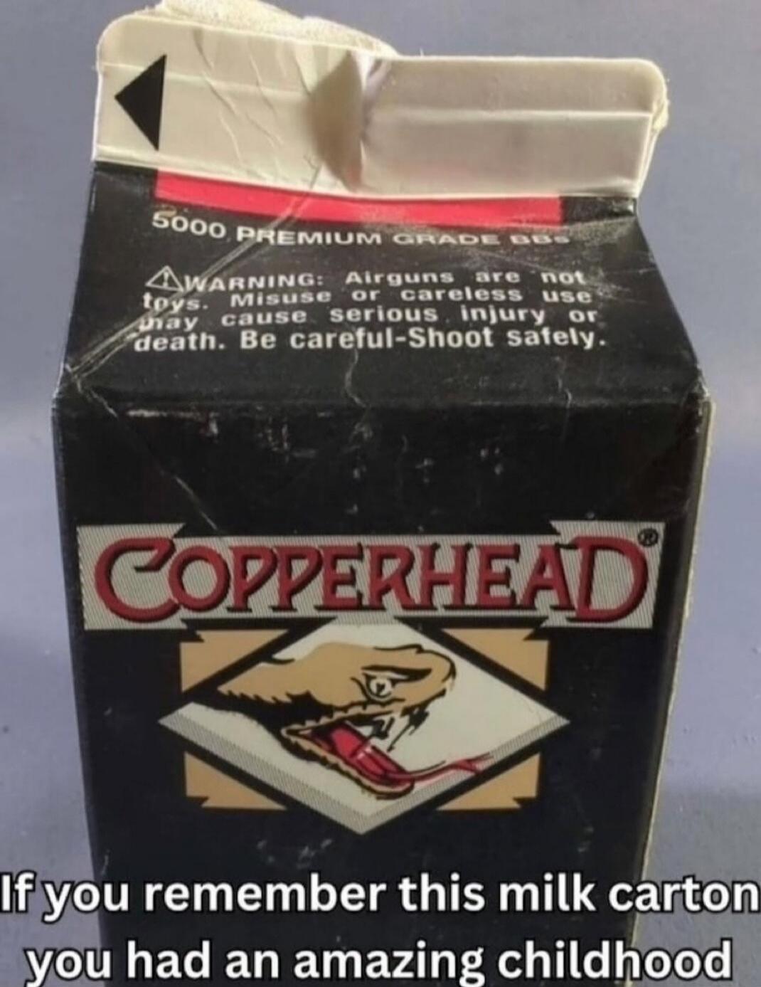 COPPERHEAD
If you remember this milk carton you had an amazing childhood