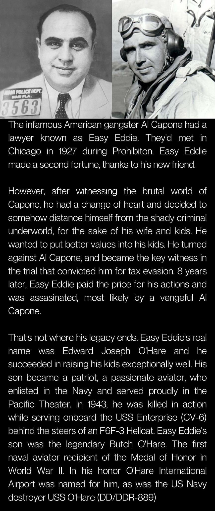 The infamous American gangster Al Capone had a lawyer known as Easy Eddie Theyd met in Chicago in 1927 during Prohibiton Easy Eddie made a second fortune thanks to his new friend However after witnessing the brutal world of Capone he had a change of heart and decided to somehow distance himself from the shady criminal underworld for the sake of his wife and kids He wanted to put better values into