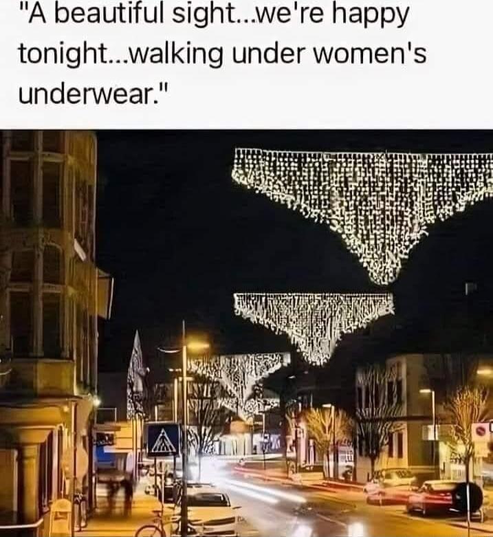 A beautiful sightwere happy tonightwalking under womens underwear