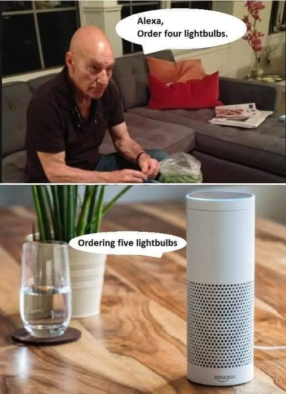 Alexa Order four lightbulbs bs