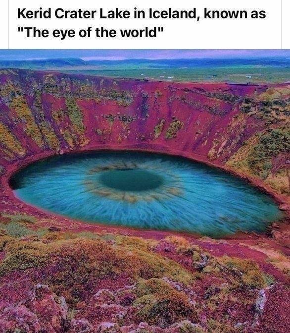 Kerid Crater Lake in Iceland known as The eye of the world