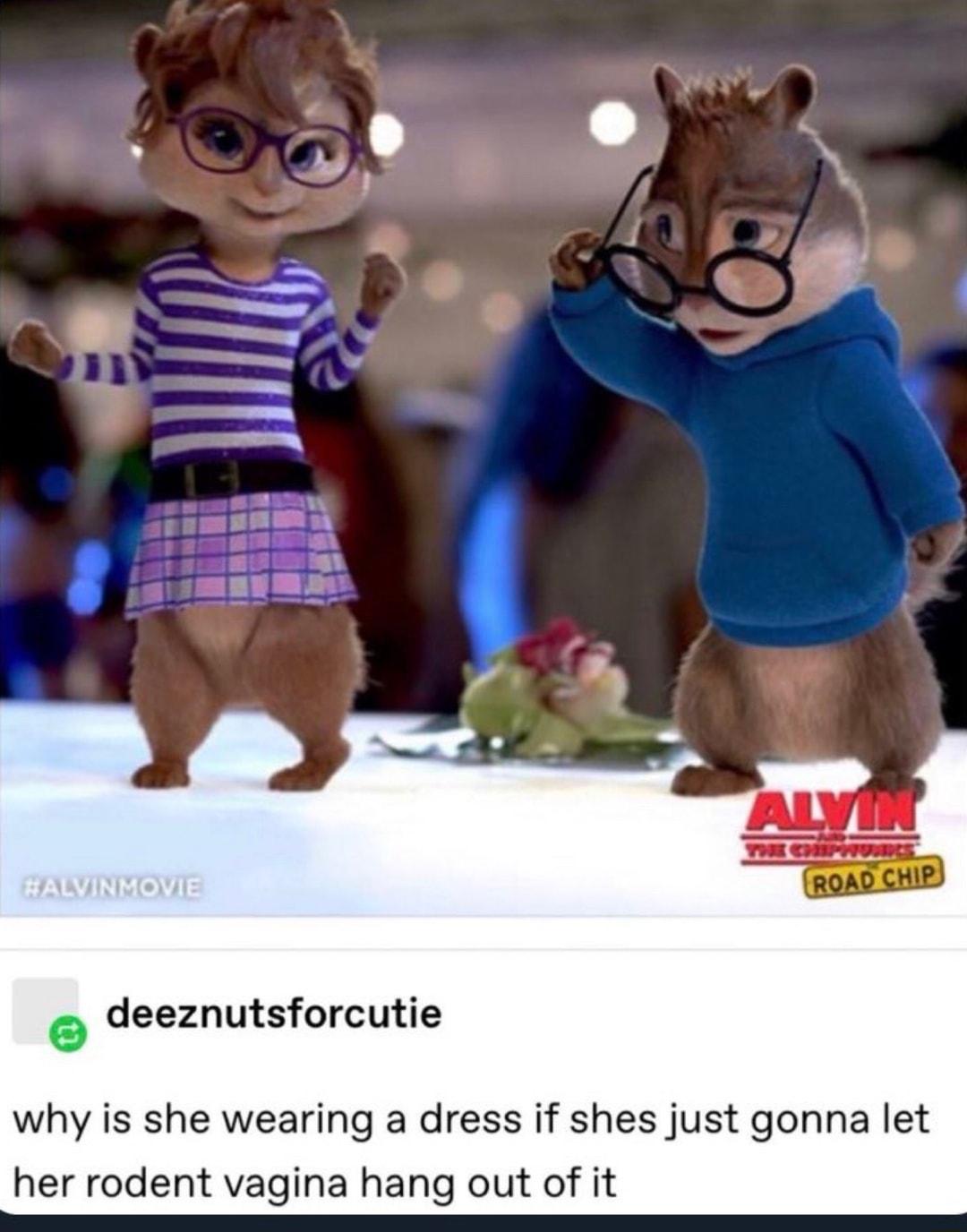 g I 4 S B deeznutsforcutie why is she wearing a dress if shes just gonna let her rodent vagina hang out of it
