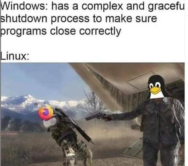 indows has a complex and gracefu shutdown process to make sure programs close correctly