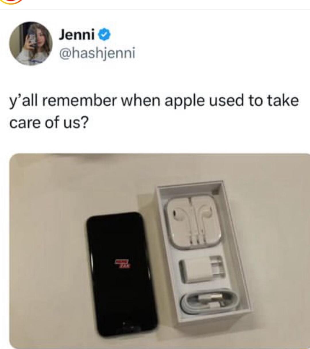 Jenni hashjenni yall remember when apple used to take care of us