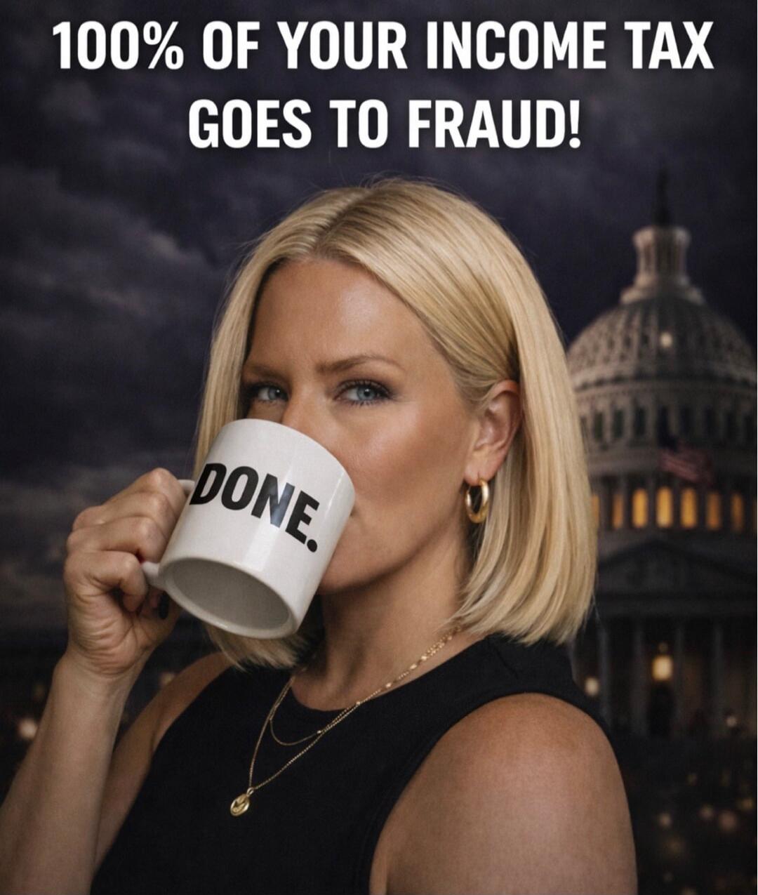 100% OF YOUR INCOME TAX GOES TO FRAUD! DONE.