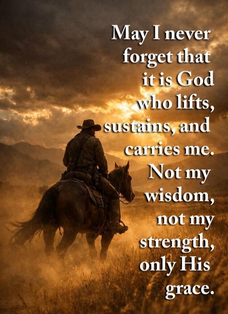 May I never forget that it is God who lifts, sustains, and carries me. Not my wisdom, not my strength, only His grace.