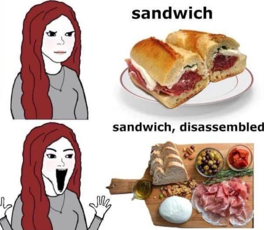 sandwich disassembled