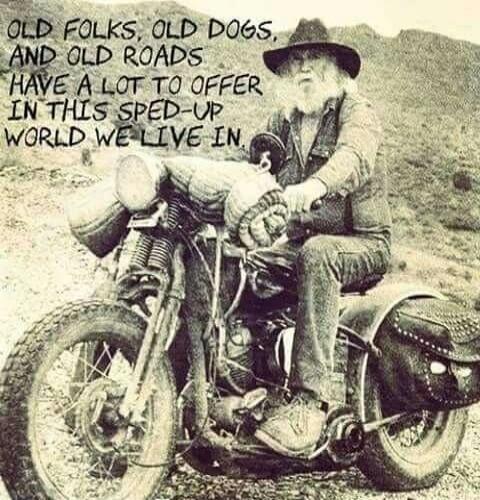 OLD FOLKS, OLD DOGS, AND OLD ROADS HAVE A LOT TO OFFER IN THIS SPED-UP WORLD WE LIVE IN.