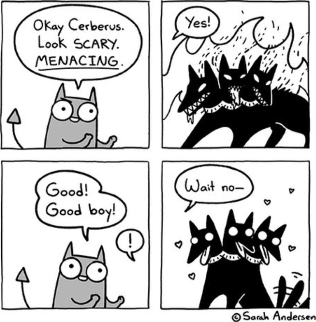 OKay Cerberus Look SCARY MENACING Sowh Andecsen