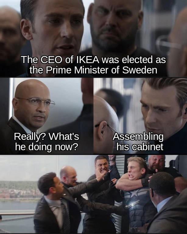 b The CEO of IKEA was elected as the Prime Minister of Sweden