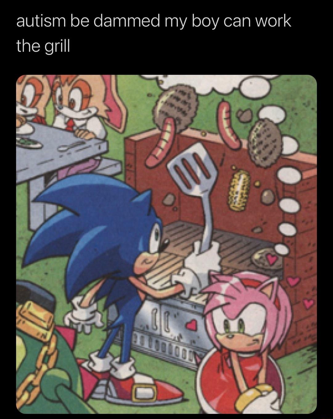 autism be dammed my boy can work the grill