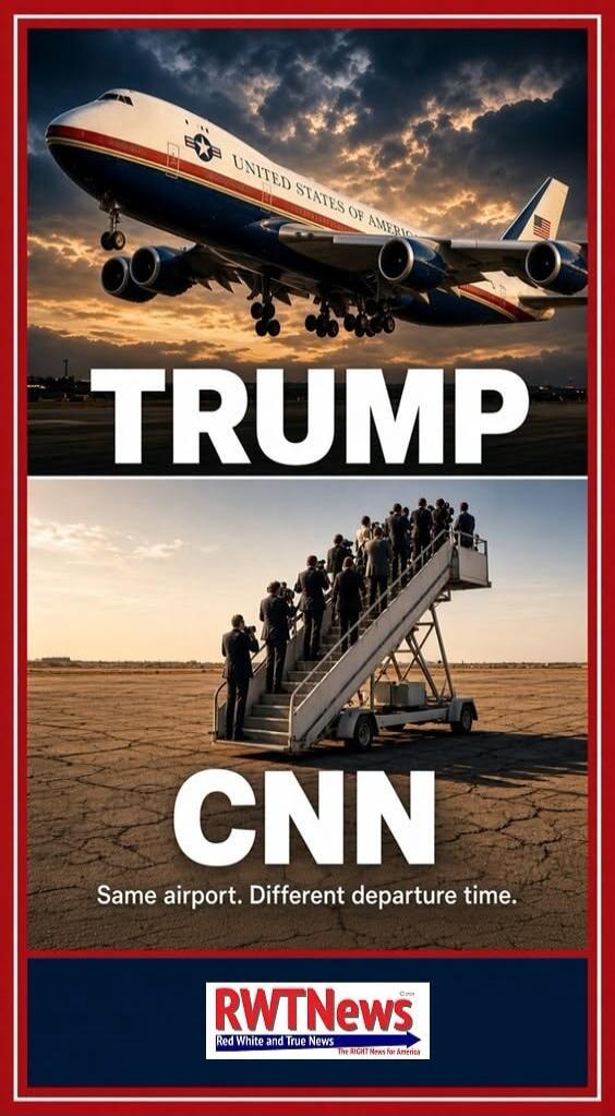 UNITED STATES OF AMERICA TRUMP CNN Same airport. Different departure time. RWTNews Red White and True News The RIGHT News for America