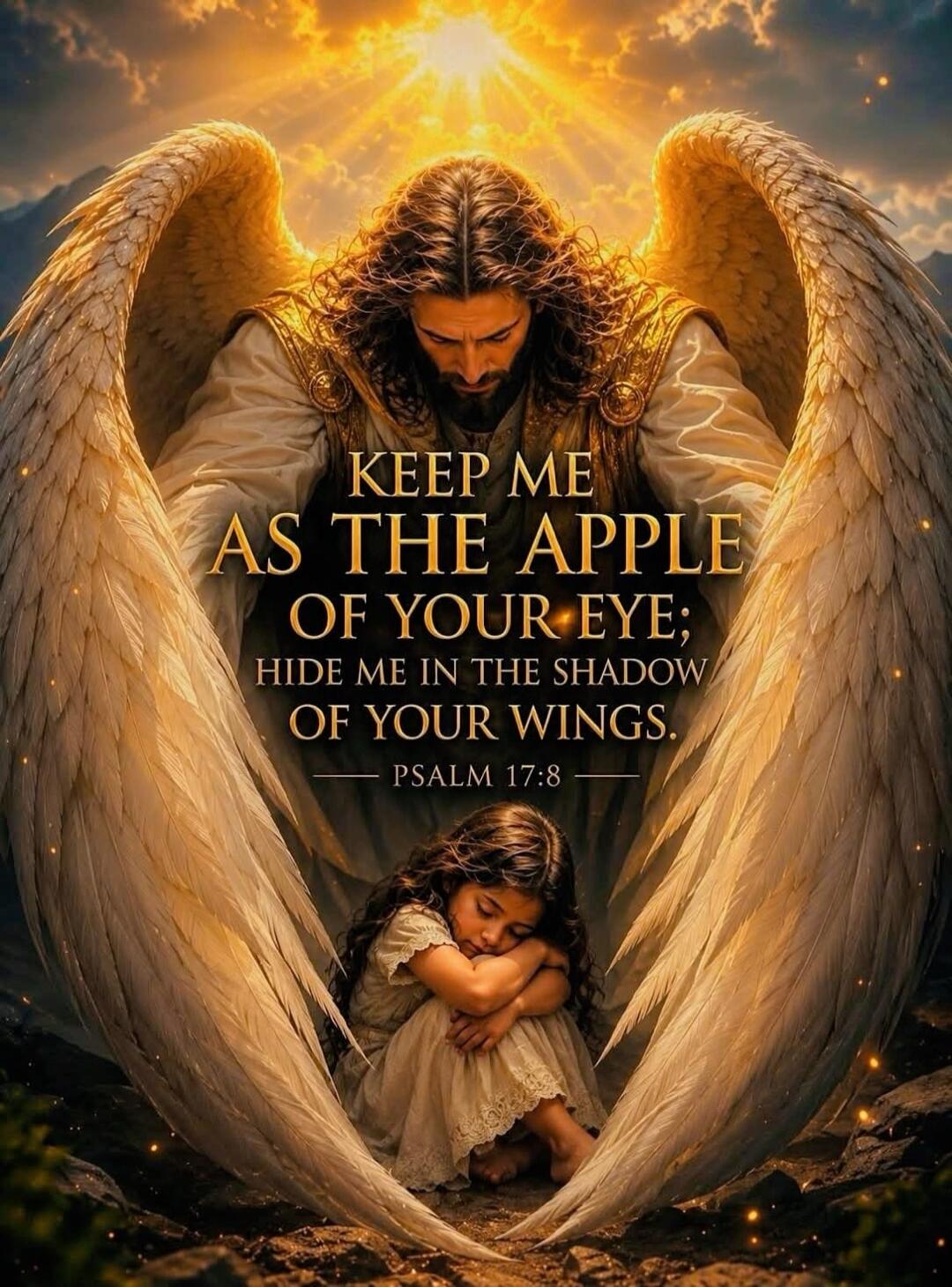KEEP ME AS THE APPLE OF YOUR EYE; HIDE ME IN THE SHADOW OF YOUR WINGS. — PSALM 17:8 —