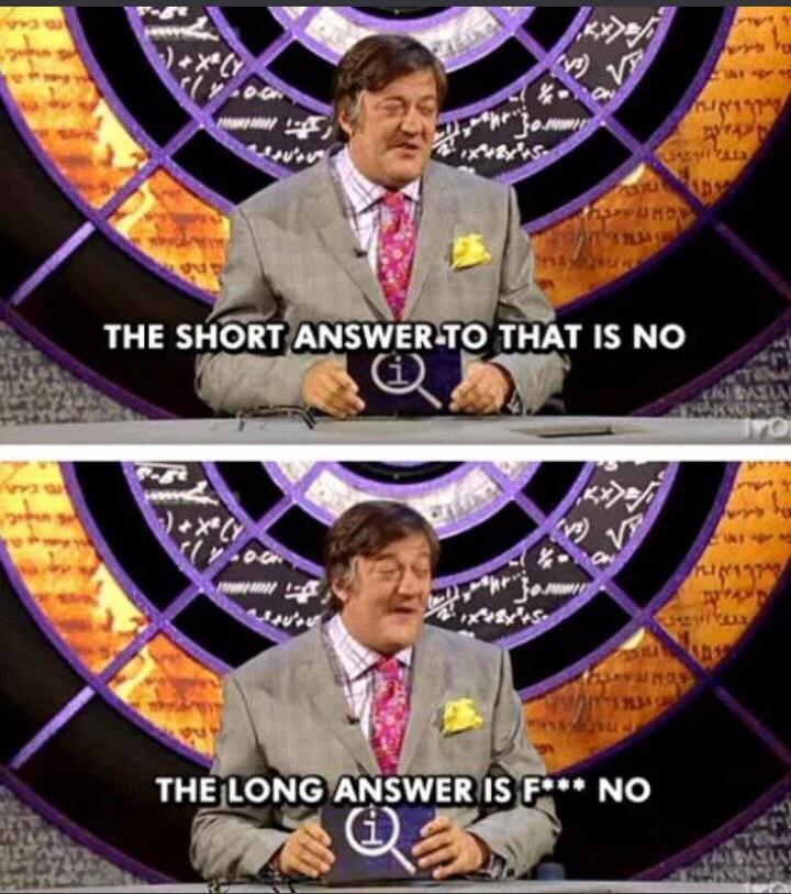 THE SHORT NSWR TO TT IS NO