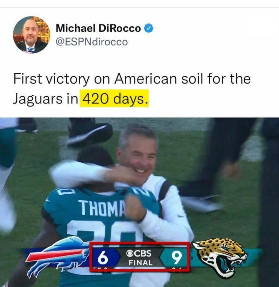 Michael DiRocco ESPNdirocco First victory on American soil for the Jaguars in 420 days