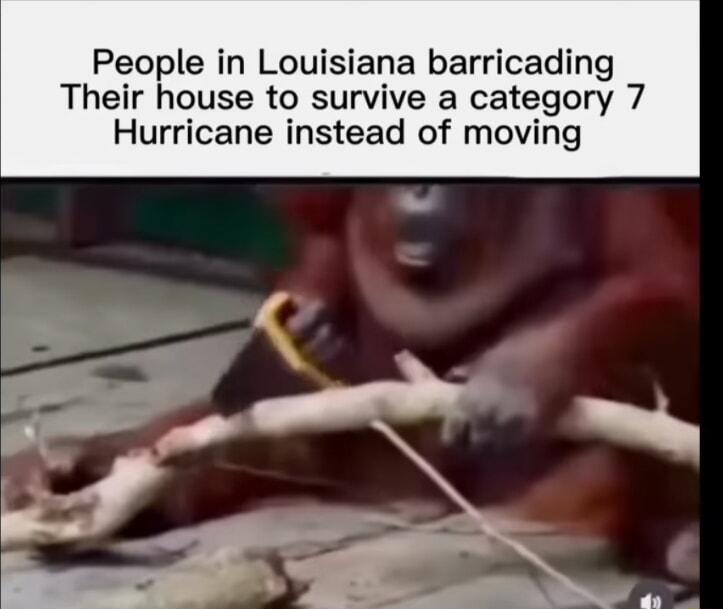 People in Louisiana barricading Their house to survive a category 7 Hurricane instead of moving