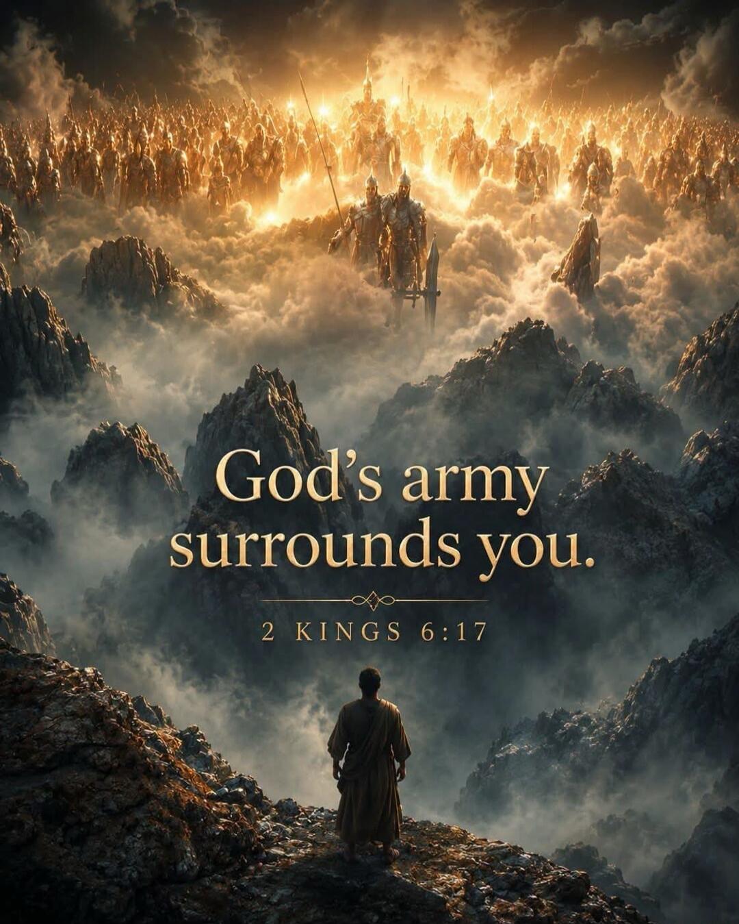 God's army surrounds you. 2 KINGS 6:17