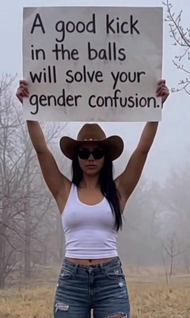 A good kick in the balls will solve your gender confusion.
