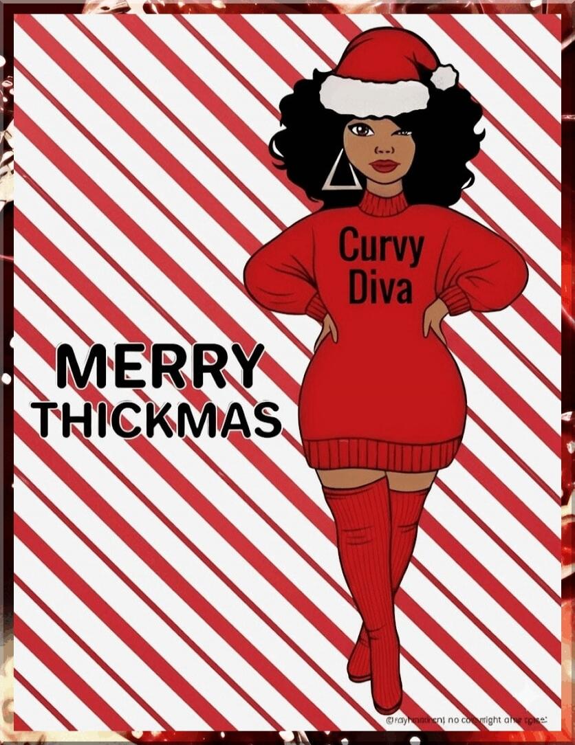 Curvy Diva on red sweater
MERRY THICKMAS