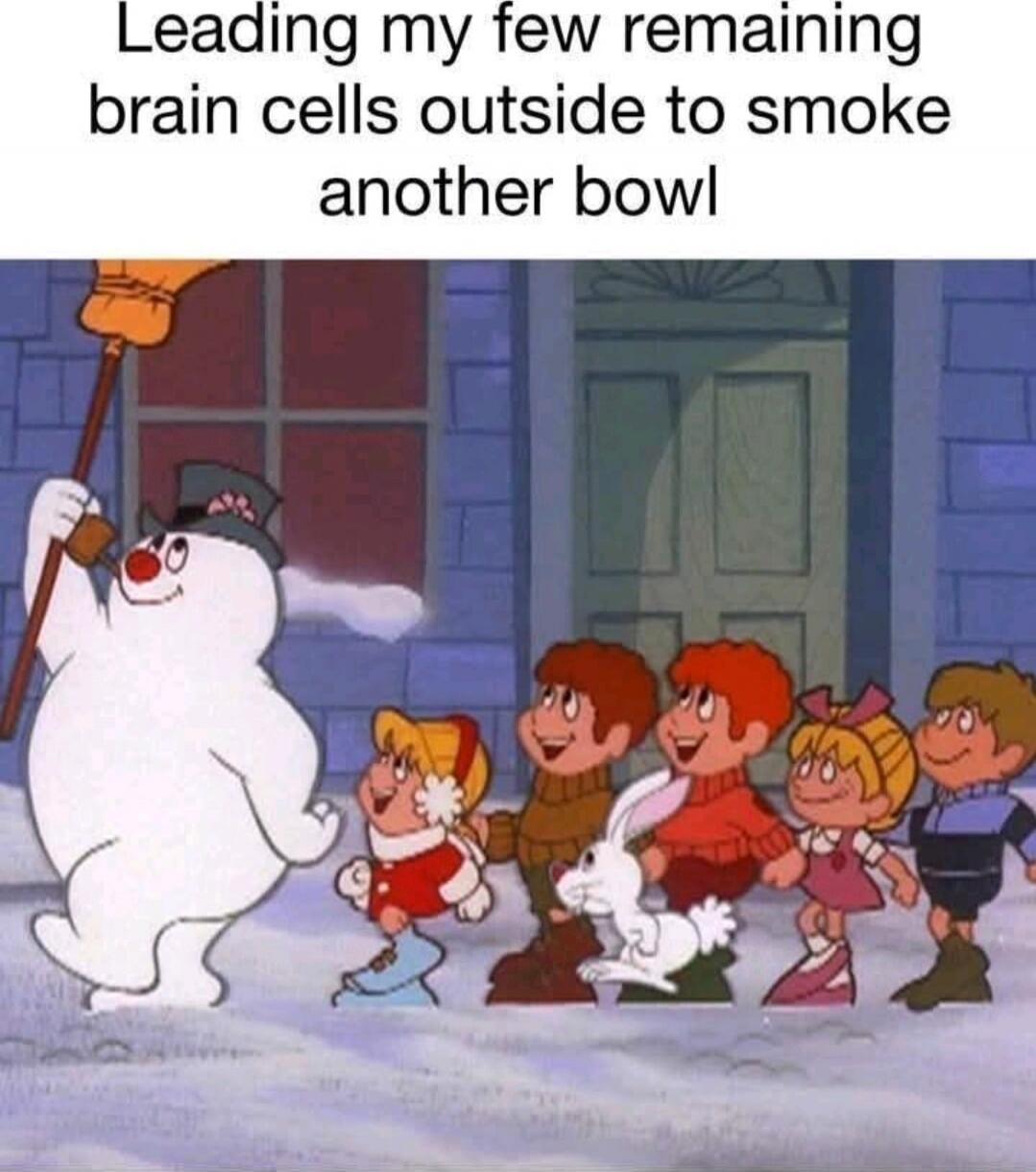Leading my few remaining brain cells outside to smoke another bowl