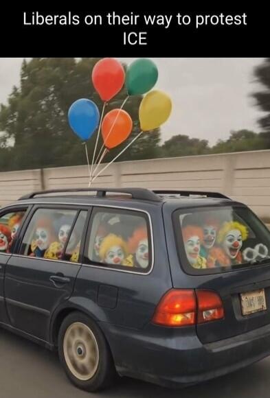 Liberals on their way to protest ICE