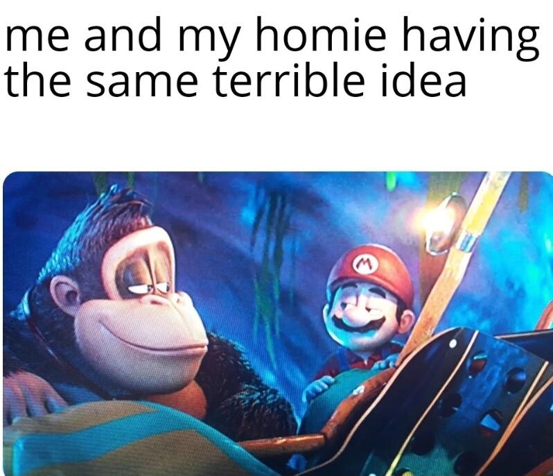 me and my homie having the same terrible idea