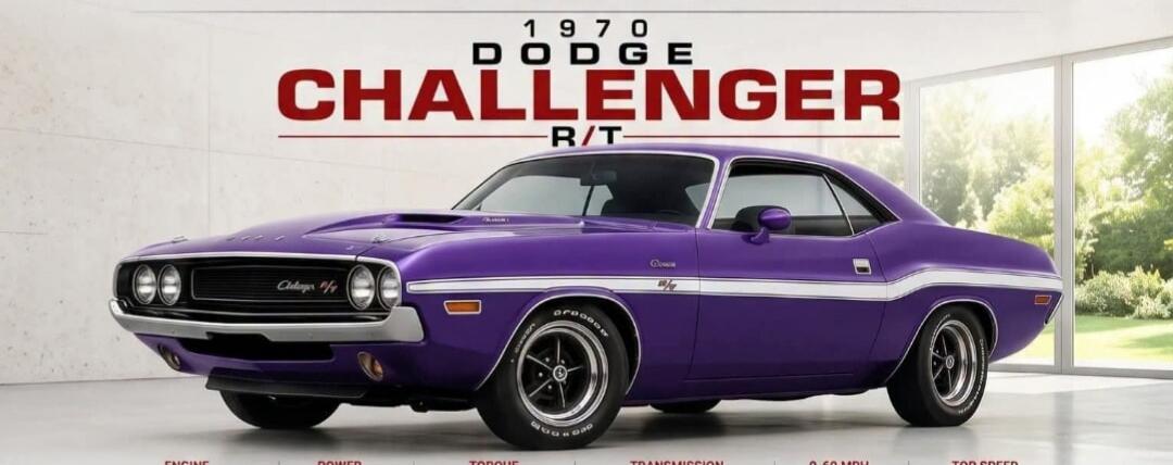 1970 DODGE CHALLENGER R/T. Engine, Power, Torque, Transmission, 0-60 MPH, Top Speed.
