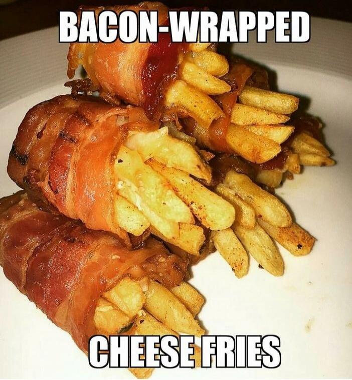 BACON-WRAPPED CHEESE FRIES