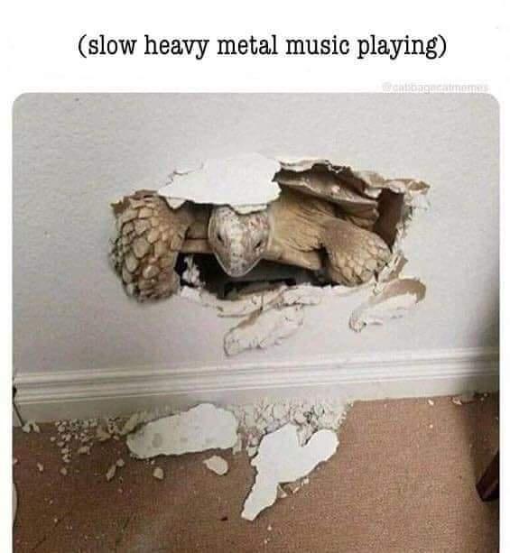 slow heavy metal music playing