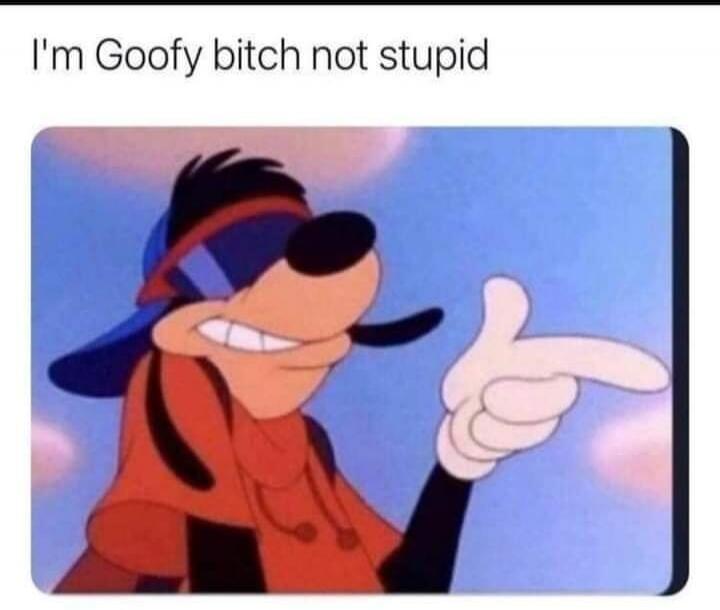 I'm Goofy bitch not stupid