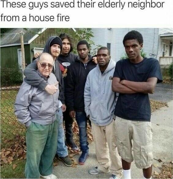 These guys saved their elderly neighbor from a house fire