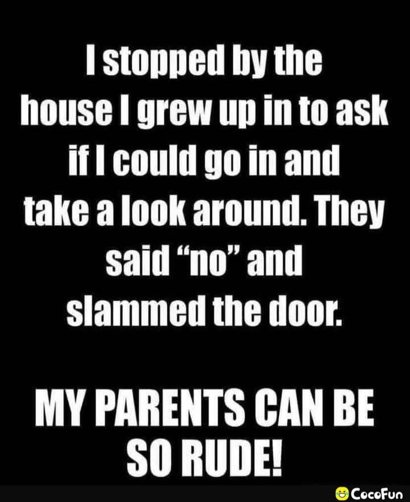 I stopped by the house I grew up in to ask if I could go in and take a look around. They said 