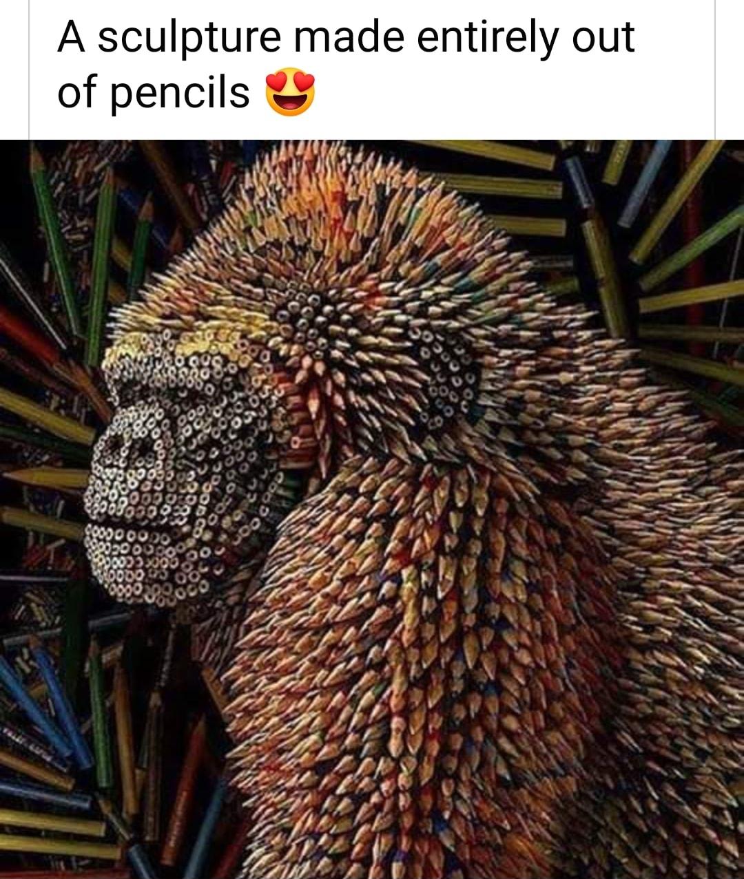 A sculpture made entirely out of pencils